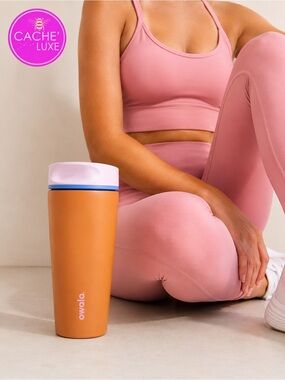 OWALA orange travel tumbler with white lid NEW
